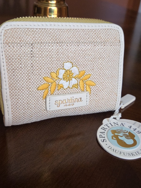 Spartina 449 Handbags - NWT Spartina 449 Leather/Canvas Wallet with Floral Embroidery ❤️